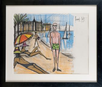 Bernard Buffet | La Plage à Cannes, Illustration pour «Un Certain 