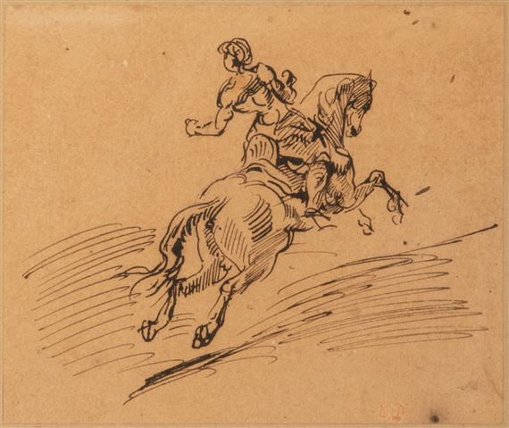 Cavalier galopant. by Eugène Delacroix
