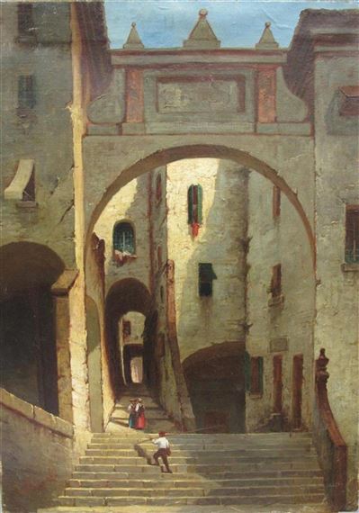 Une rue en Italie by Louis Alphonse Ernest Bouche