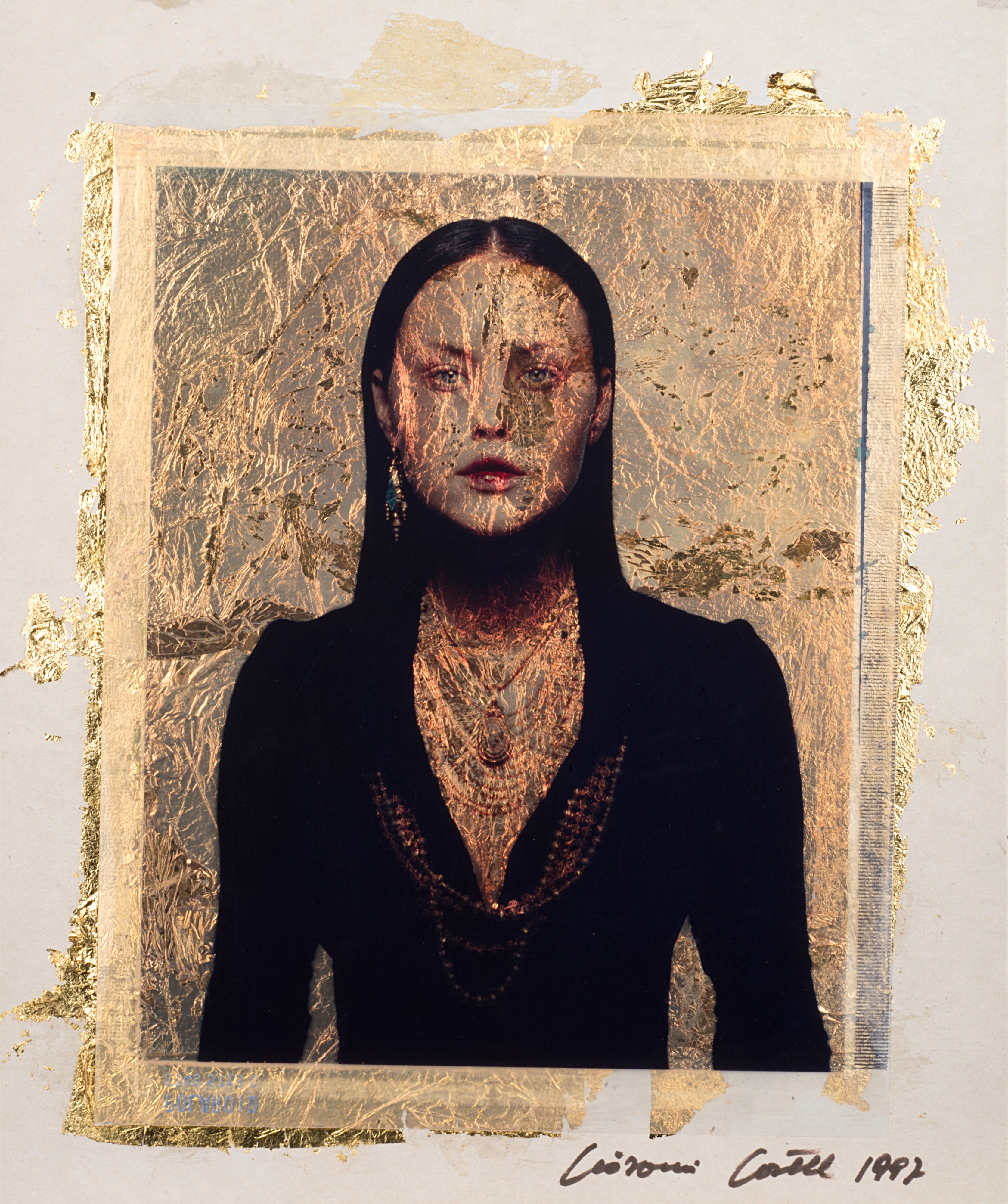Artwork by Giovanni Gastel, Moda, Made of Polaroid transfer on gold leaf