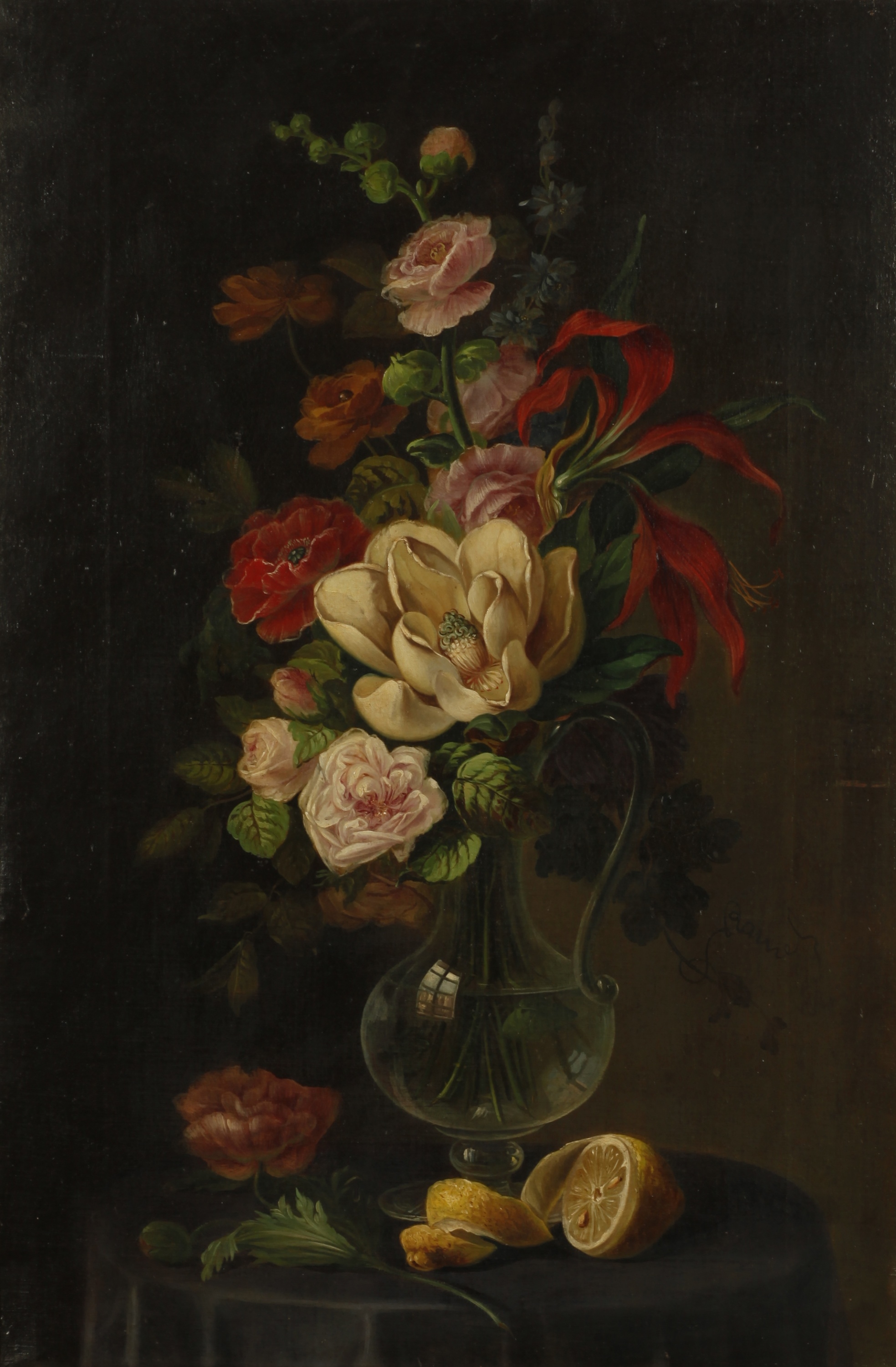 Artwork by Augusto Ramel, Flowers vase, Made of Oil on canvas