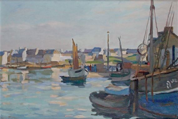 Louis Adolphe Riou | PORT PRÈS DU GUILVINEC | MutualArt