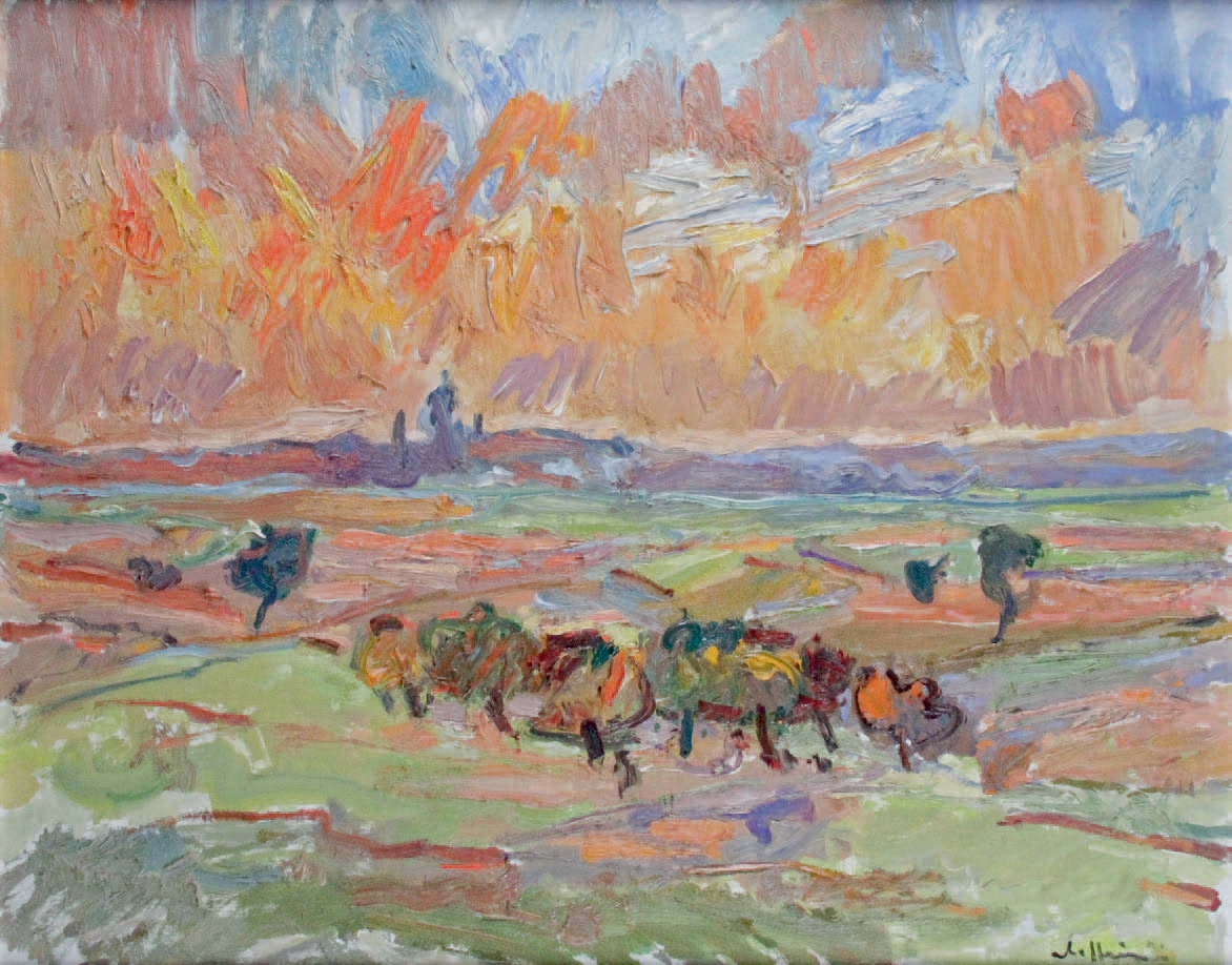 Andre Raffin | COUCHER DE SOLEIL SUR LA PLAINE D'YMARE (Seine-Maritime ...