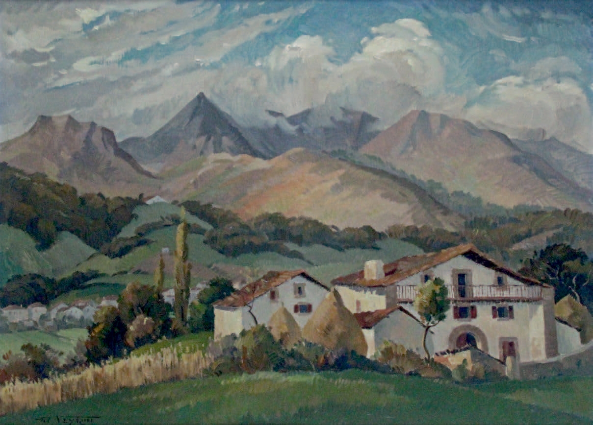 Artwork by Philippe Veyrin, PAYSAGE DU PAYS BASQUE, Made of Oil on canvas