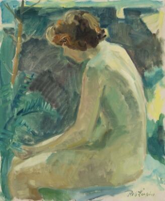 Seated nude by Robert Leepin