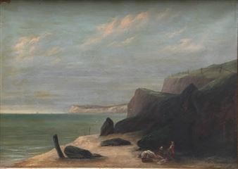 Pêcheuses au bord de la falaise - E. Bonard
