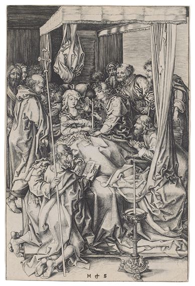The Death of the Virgin by Martin Schongauer, circa 1470-1474