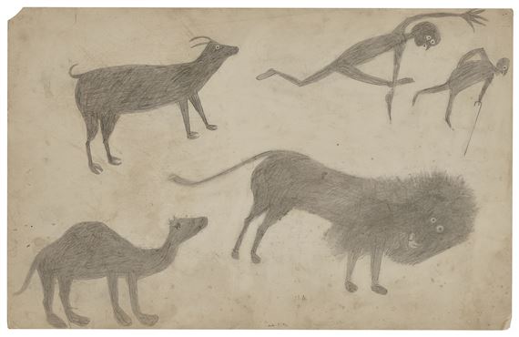 Goat, Camel, Lion and Figures