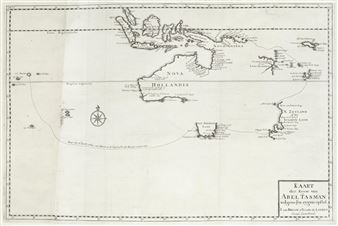 Kaart der Reyse van Abel Tasman, - François Valentin