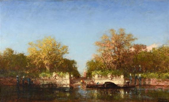 Les jardins français à Venise by Félix Ziem