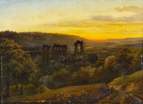 View of the ruins of the abbey Walkenried in the Harz by Georg-Heinrich Crola, 1855