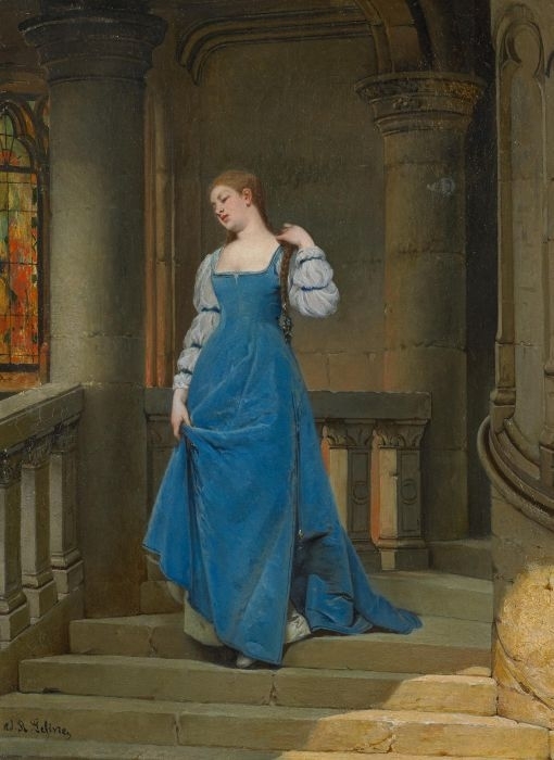 Lefevre | Girl in Blue Velvet Dress ...
