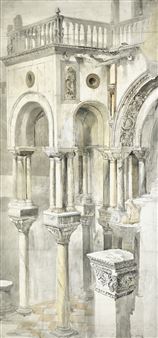 THE SOUTH SIDE OF THE BASILICA OF ST MARK'S, FROM THE LOGGIA OF THE DOGE'S PALACE, VENICE - John Ruskin