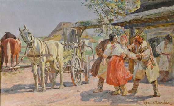 Alfred von Wierusz-Kowalski | Sunny Farm Day, Courtship, Zaloty