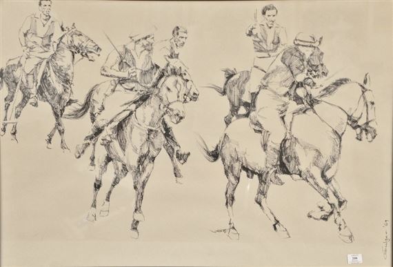 Polo Players by Ismail Gulgée, 1969