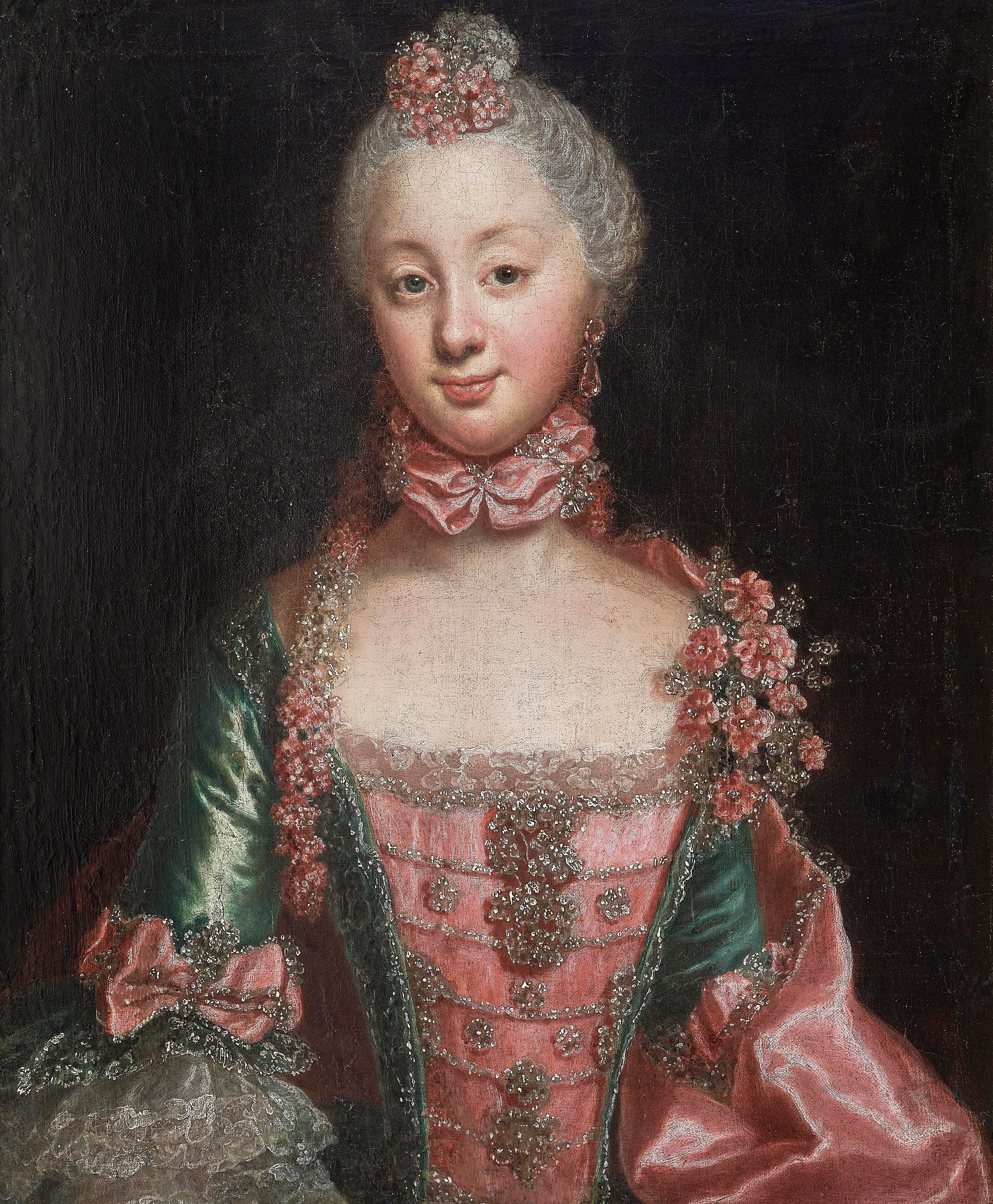 Artwork by Anna Rosina de Gasc, Portrait of a Tschirschky-Bögendorff Lady, Made of Oil on canvas mounted on cardboard