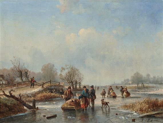 Winter Landscape by Louis Smets, 1857