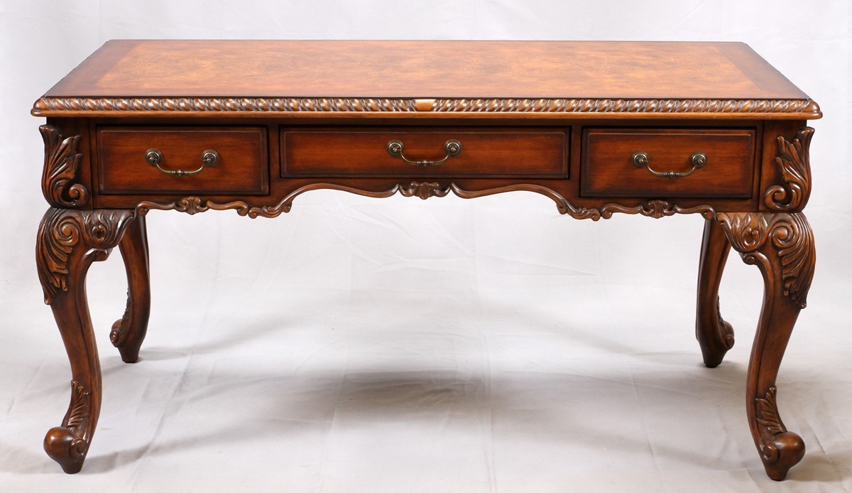 Artwork by Hooker Furniture, Flat Top Desk, Made of Carved walnut