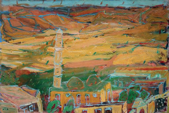 Landscape with a Mosque by Eliahu Gat