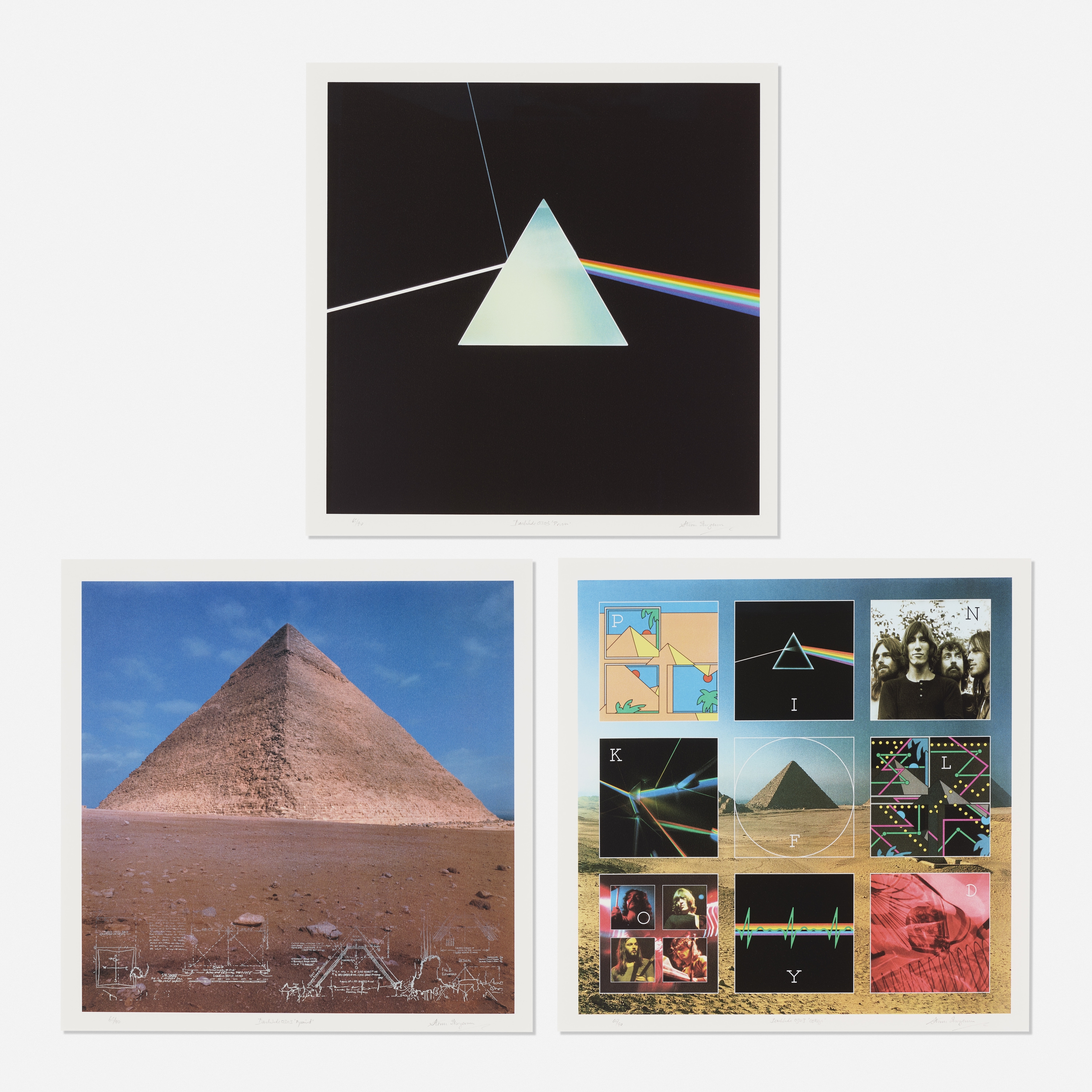 Three works from The Dark Side of the Moon 0303 Boxset by Storm Thorgerson, circa 1973 / 2003