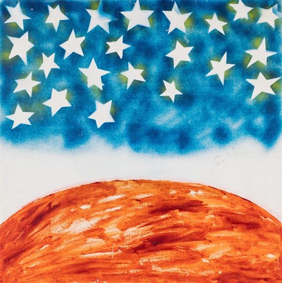 Senza titolo - paesaggio con stelle, fine Anni by Mario Schifano, 1970