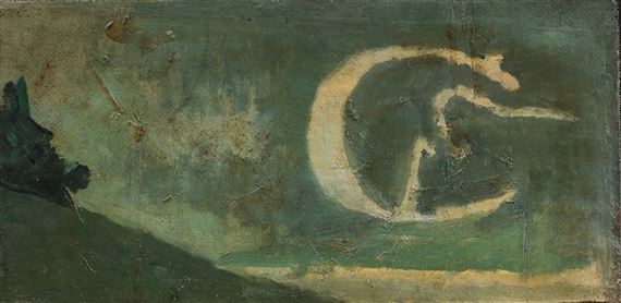 Personaggio su fondo tela by Osvaldo Licini, 1953