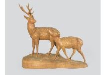 Two deers - Kosho Hashimoto