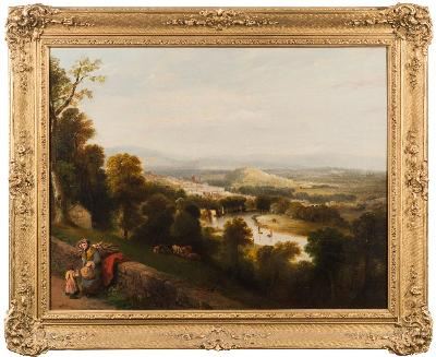 Totnes and the Dart from Sharpham Lodge by Lancelot Elford Reed, 1844