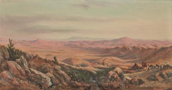 Artwork by Albert Haffner, Paysage orientaliste, Made of Oil on canvas