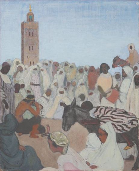 Charmeur de Serpents Devant la Koutoubia by André Suréda