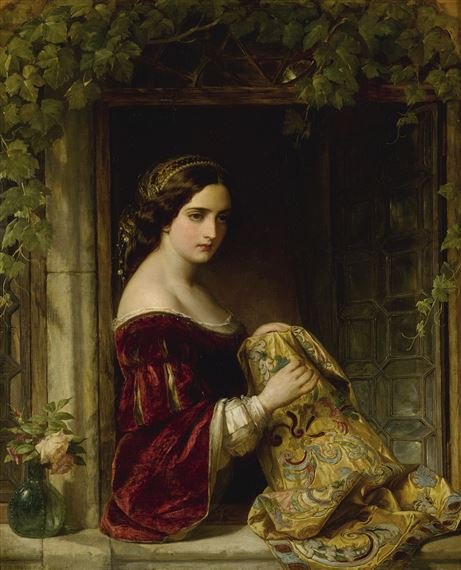 WAITING by Thomas Francis Dicksee, 1860