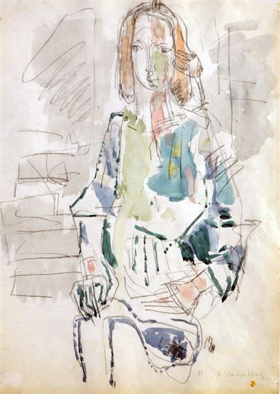 A woman sitting by Avigdor Stematsky