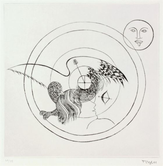 Shooting range by Toyen, 1973