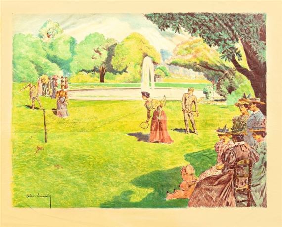 La Partie de volant, ou Lawn Tennis by Alexandre Lunois, 1898