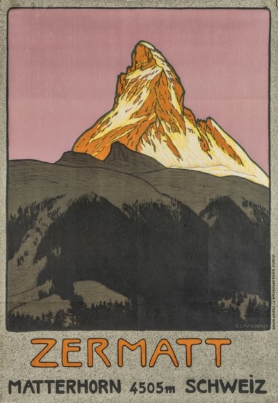 Artwork by Emil Cardinaux, Zermatt, Made of lithograph