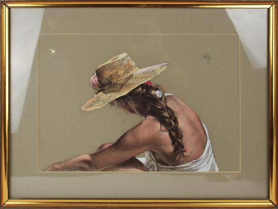 Joven de espaldas con pamela by Jose Luis Fuentetaja