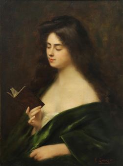 Portrait of a Lady Reading - Giuseppe Zanazio