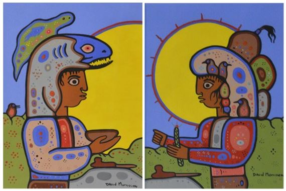 David Morrisseau | 2 works: ''The Bird Clan'' and ''The Fish Clan ...