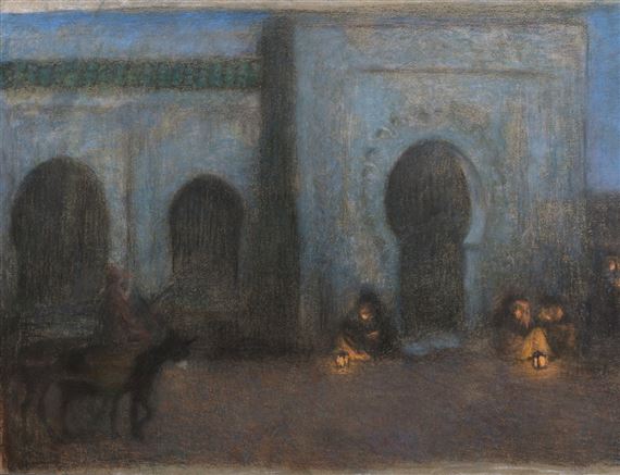 Scène nocturne au Maroc (Marrakech) by Lucien Lévy-Dhurmer