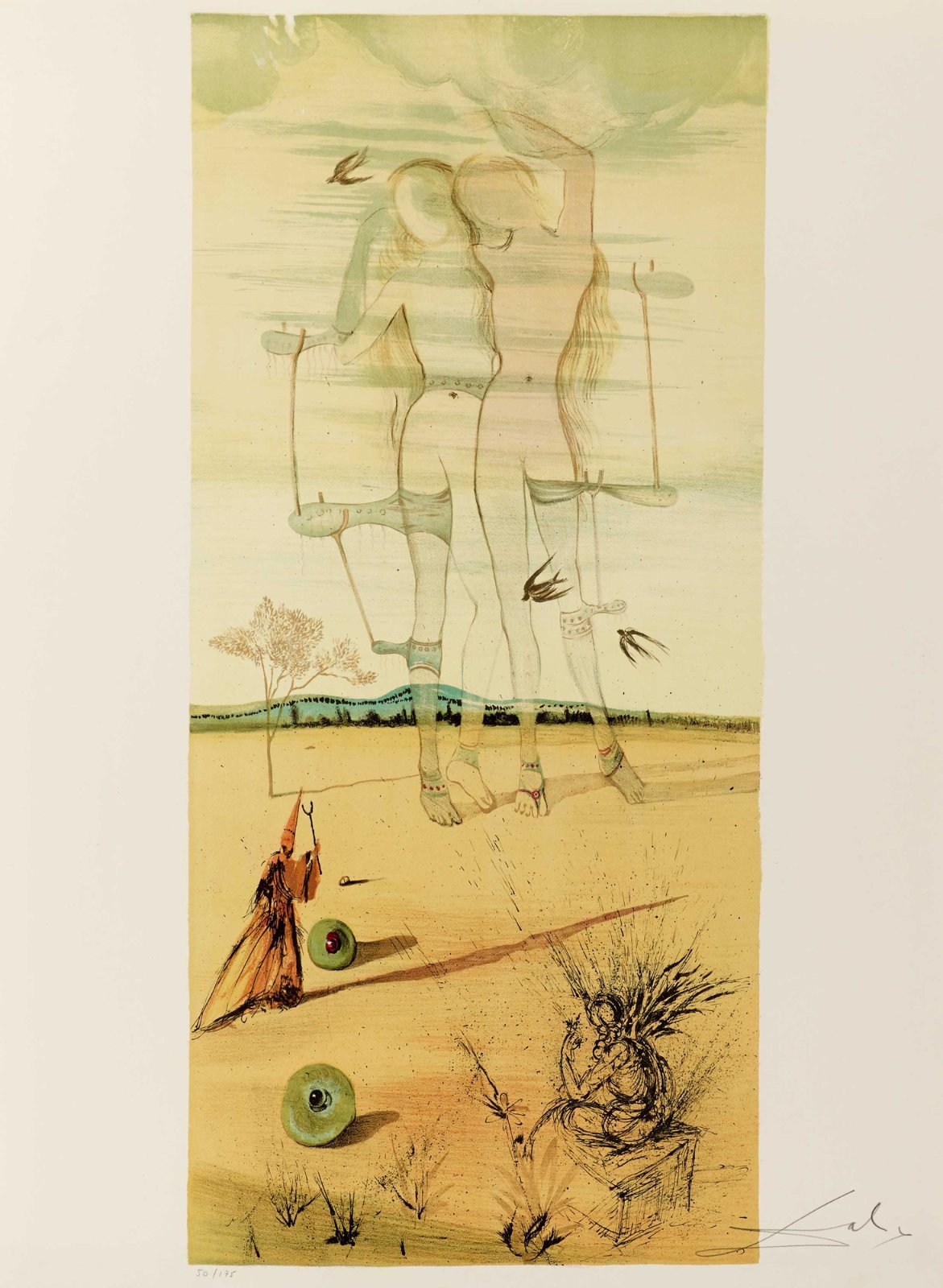 DEUX NUS (GEMEAUX) by Salvador Dalí, 1970