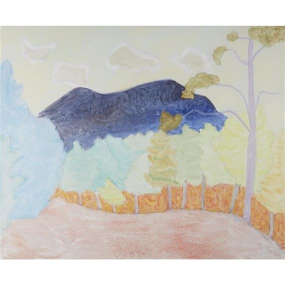 PINK FIELD - DARK MOUNTAIN by Sally Avery, 1980