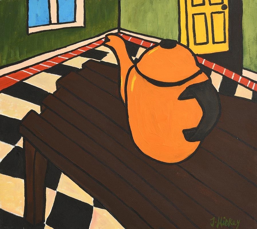 Orange Teapot by Joby Hickey