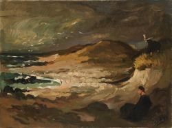 Bretonne scrutant l’horizon - Eugène De Bie