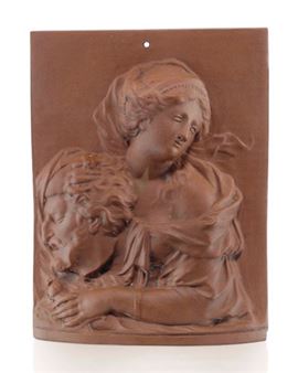 A BÖTTGER RED STONEWARE PLAQUE OF JUDITH WITH THE HEAD OF HOLOFERNES - Paul Heermann