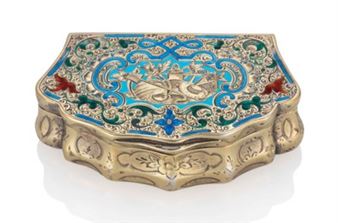 A FRENCH ENAMELLED GOLD SNUFF-BOX - Edme Picard