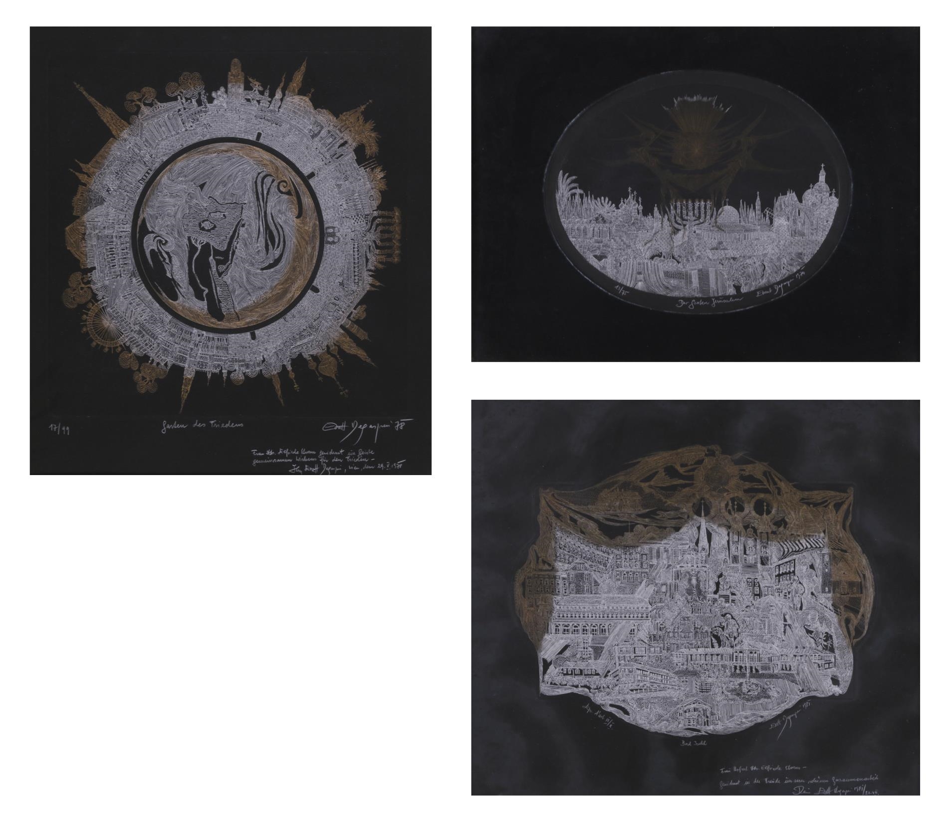 Artwork by Ernst Degasperi, A) Bad Ischl, Made of Lithographie