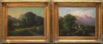 2 Works: Gebirgslandschaften - C. B. Ehrmann