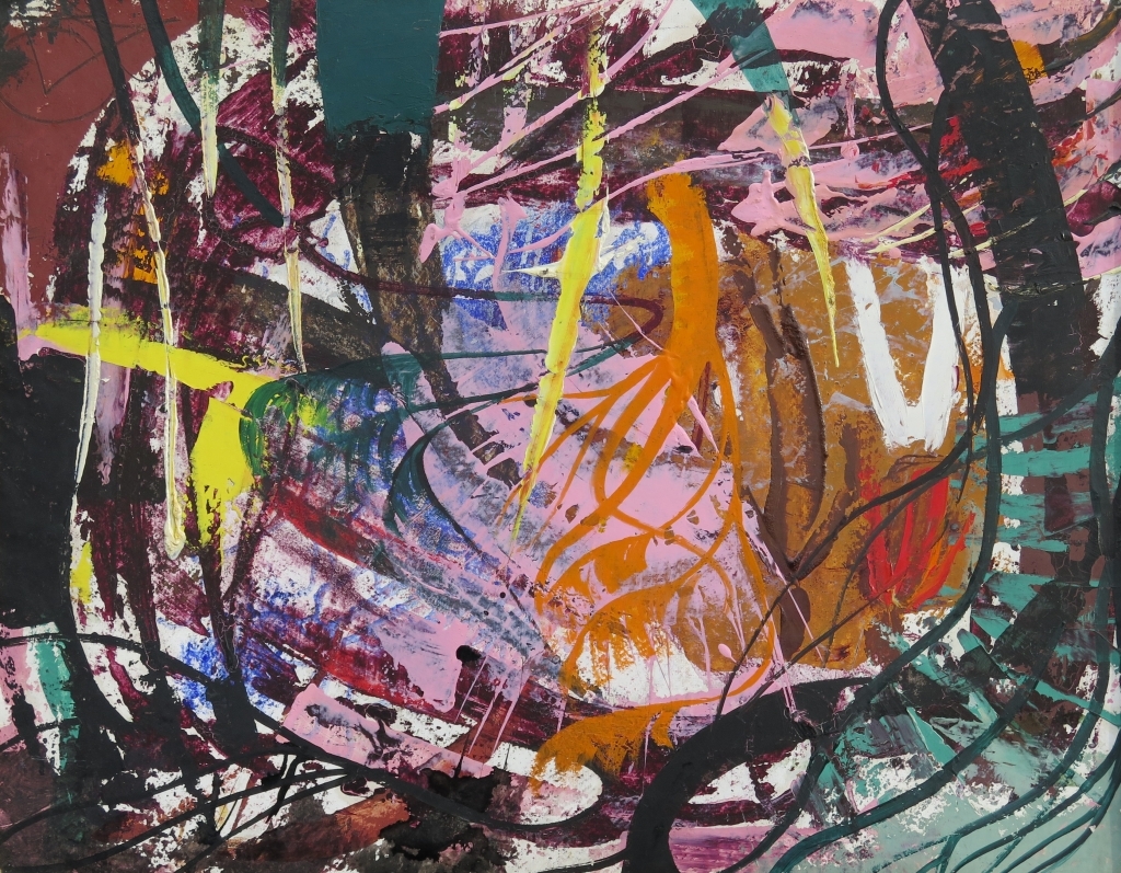 Artwork by Jānis Pauļuks, Secret, Made of oil on cardboard