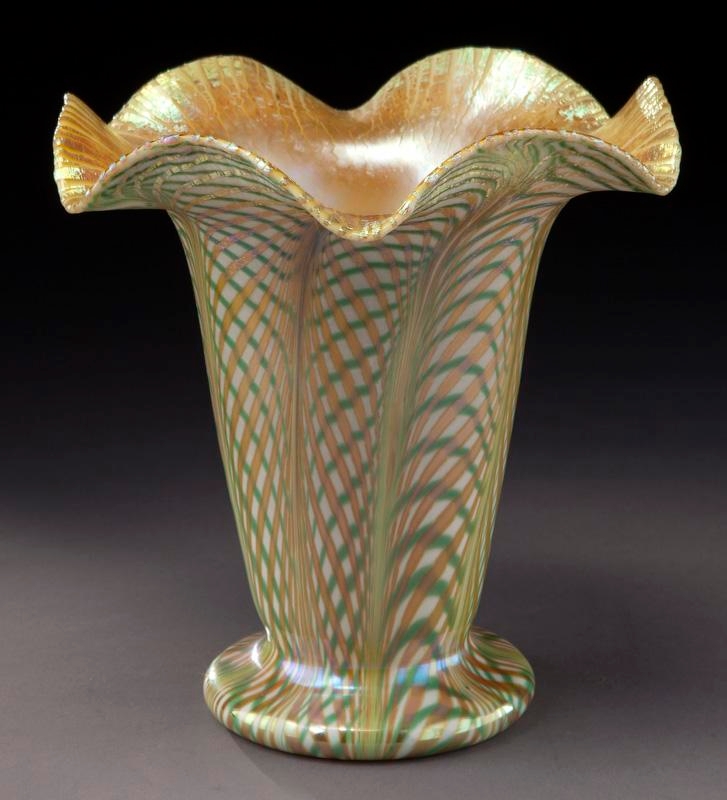 Quezal Art Glass & Decorating Co. Quezal art glass vase MutualArt