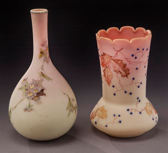 (2) Mt. Washington Burmese vases